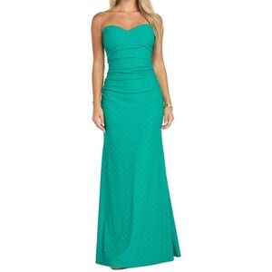 NWT Morgan & Co Women's Glam Gown W/Stone Details - Color Jade - Size 15